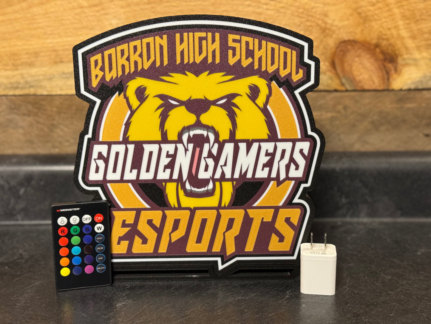 Barron Golden Gamers Esports LED Sign